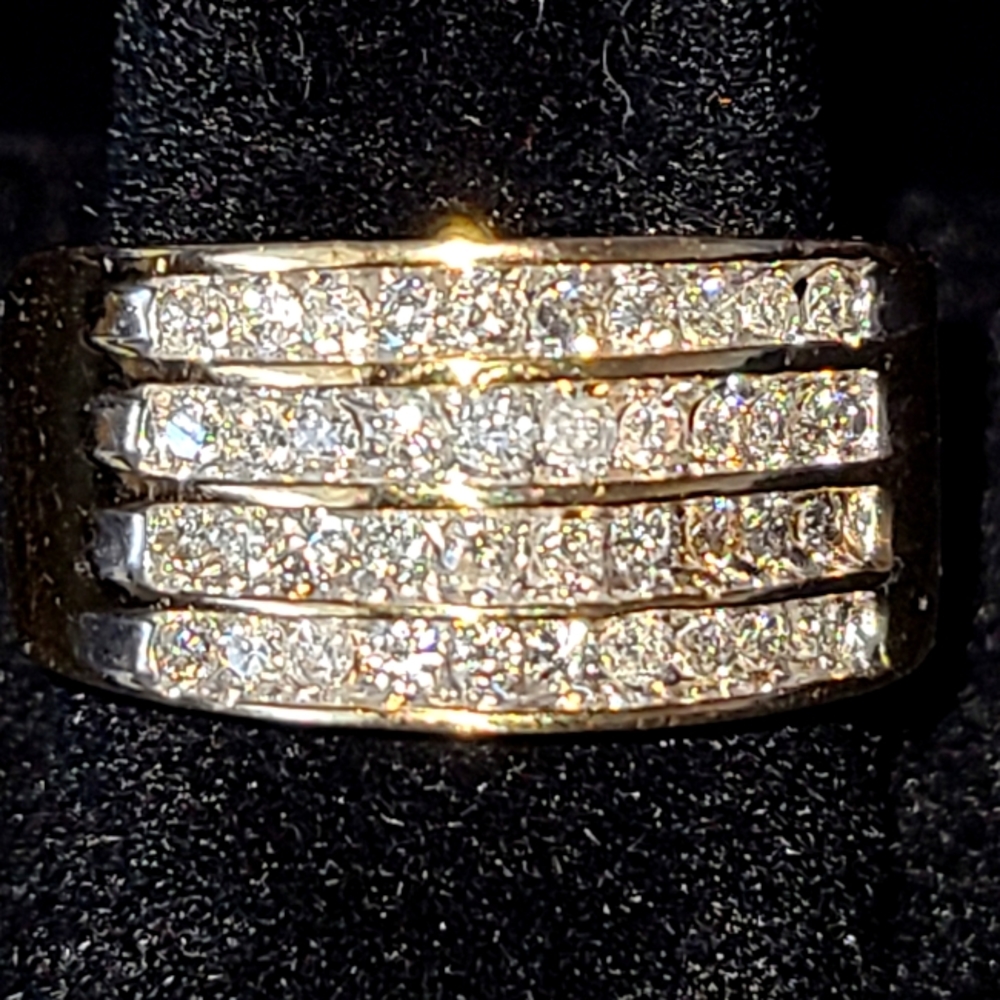 1 CT. T.W. Diamond Four Row Anniversary Ring, 10K Yellow Gold